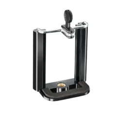 Mantona Smartphone Halter Quick & Easy 85 - 53 x 29 x 80 mm / Klemmbreite 55 bis 85 mm - mit 1x 1/4 Zoll - für Smartphone und kompatibel mit iPhone