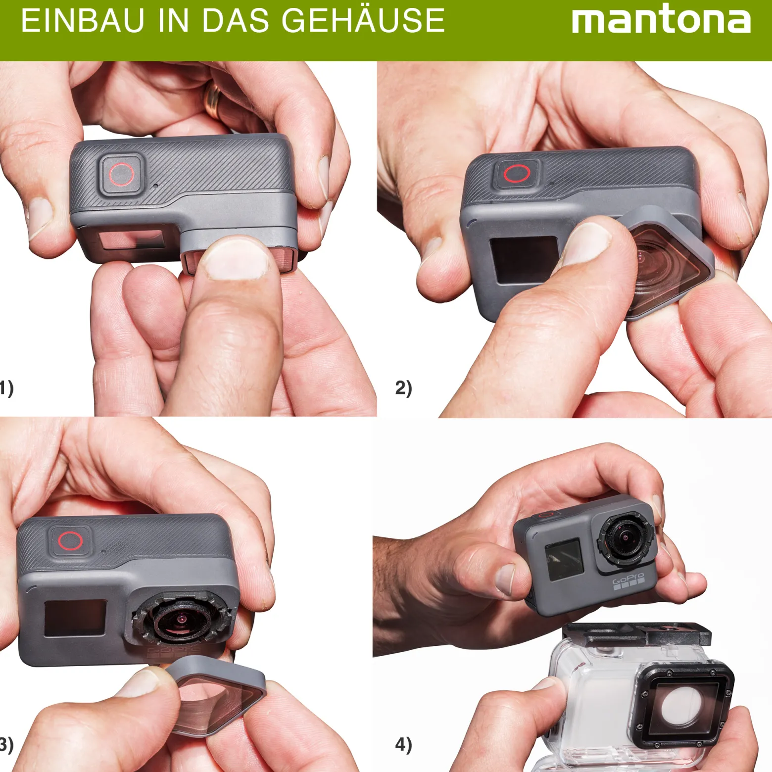 Mantona Soft Touch Magic Unterwassergehäuse kompatibel mit GoPro Hero 7 6 5 Black Action Cam, für Tauchen Schnorcheln und andere Unterwasser Anwendung