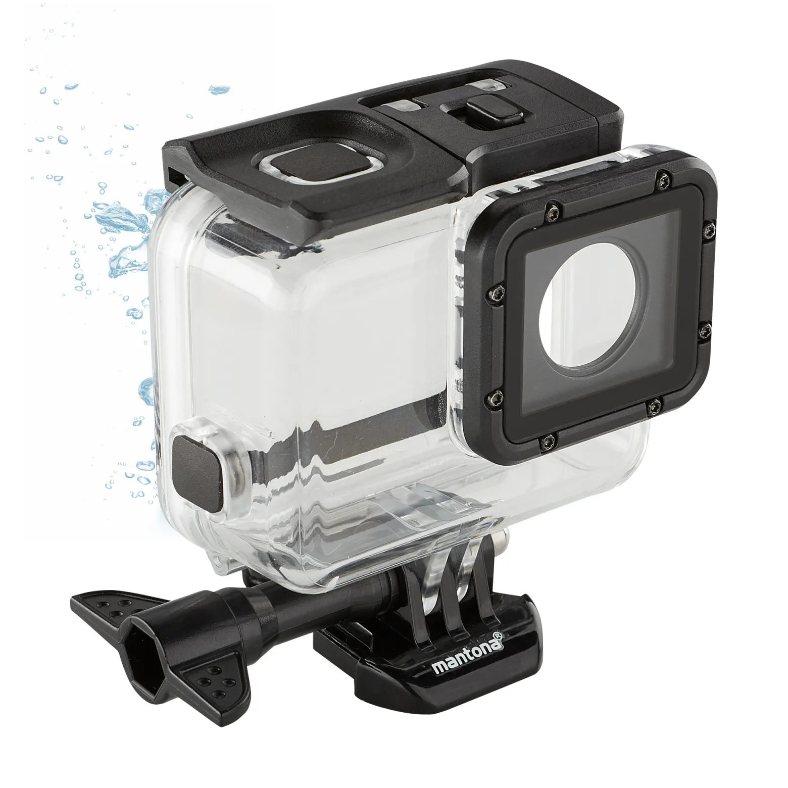 Mantona Soft Touch Magic Unterwassergehäuse kompatibel mit GoPro Hero 7 6 5 Black Action Cam, für Tauchen Schnorcheln und andere Unterwasser Anwendung