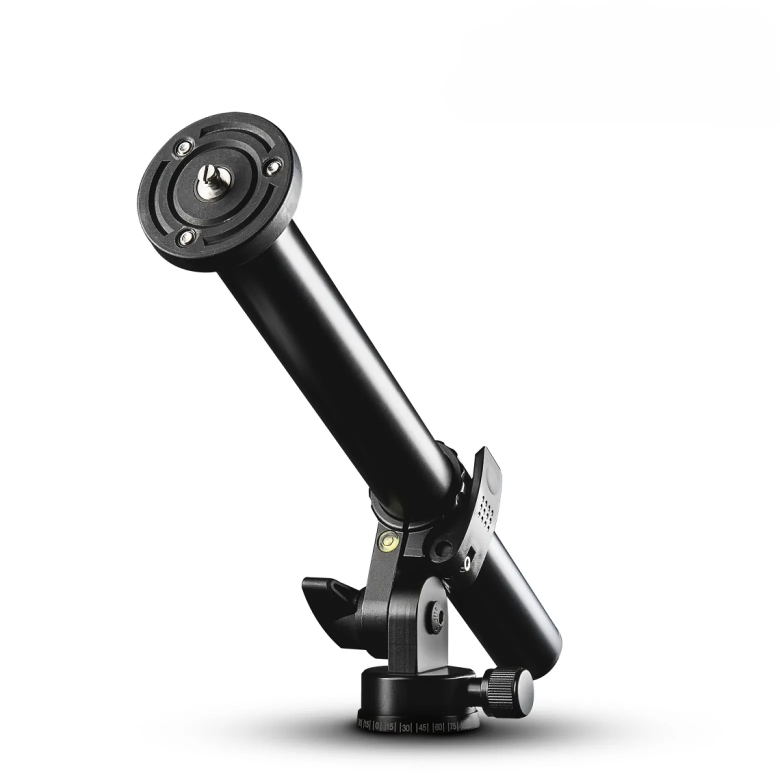 Mantona Stativauslegearm und Mittelsäule - 310 x 50 x 100 mm - 0-90° schwenkbar / stufenlos neigbar -5°-+180° / Traglast 8 kg- mit Wasserwaage, 2x 3/8" Gewinde, 1/4" Schraube - für Foto Atelier