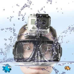 Mantona Taucherbrille mit Befestigung (kompatibel mit GoPro Hero 11 10 9 8 7 6 5 4 3+ 3 2 1, Session und andere kompatible Action Cams)
