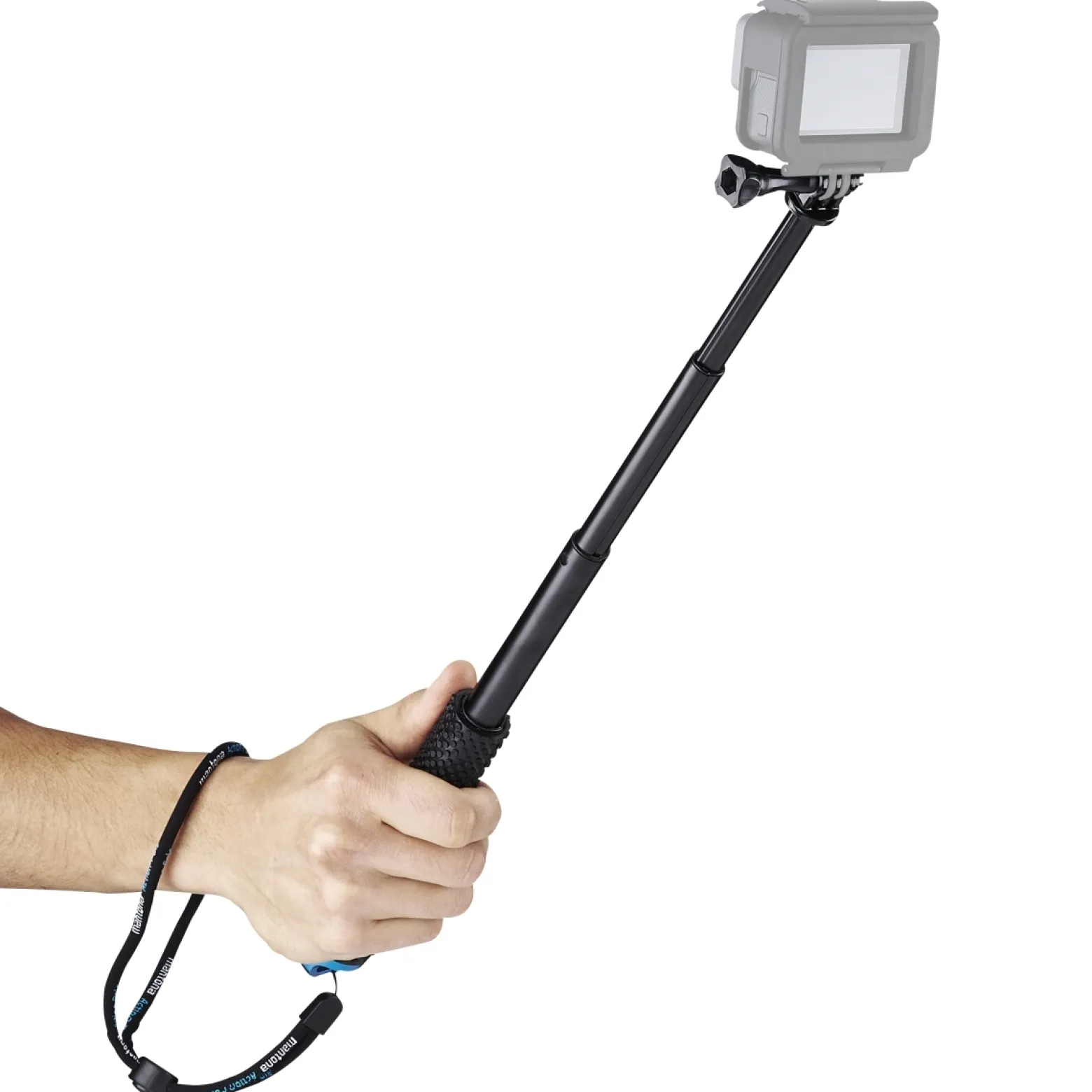Mantona Teleskop Haltestange Griff - L 50 cm - ausziehbar von 18-50 cm - Adapter kompatibel mit GoPro-Systemen, kompatibel mit Hero 11 10 9 8 7 6 5 4 3+ 3 2 1, Session u. v. m.