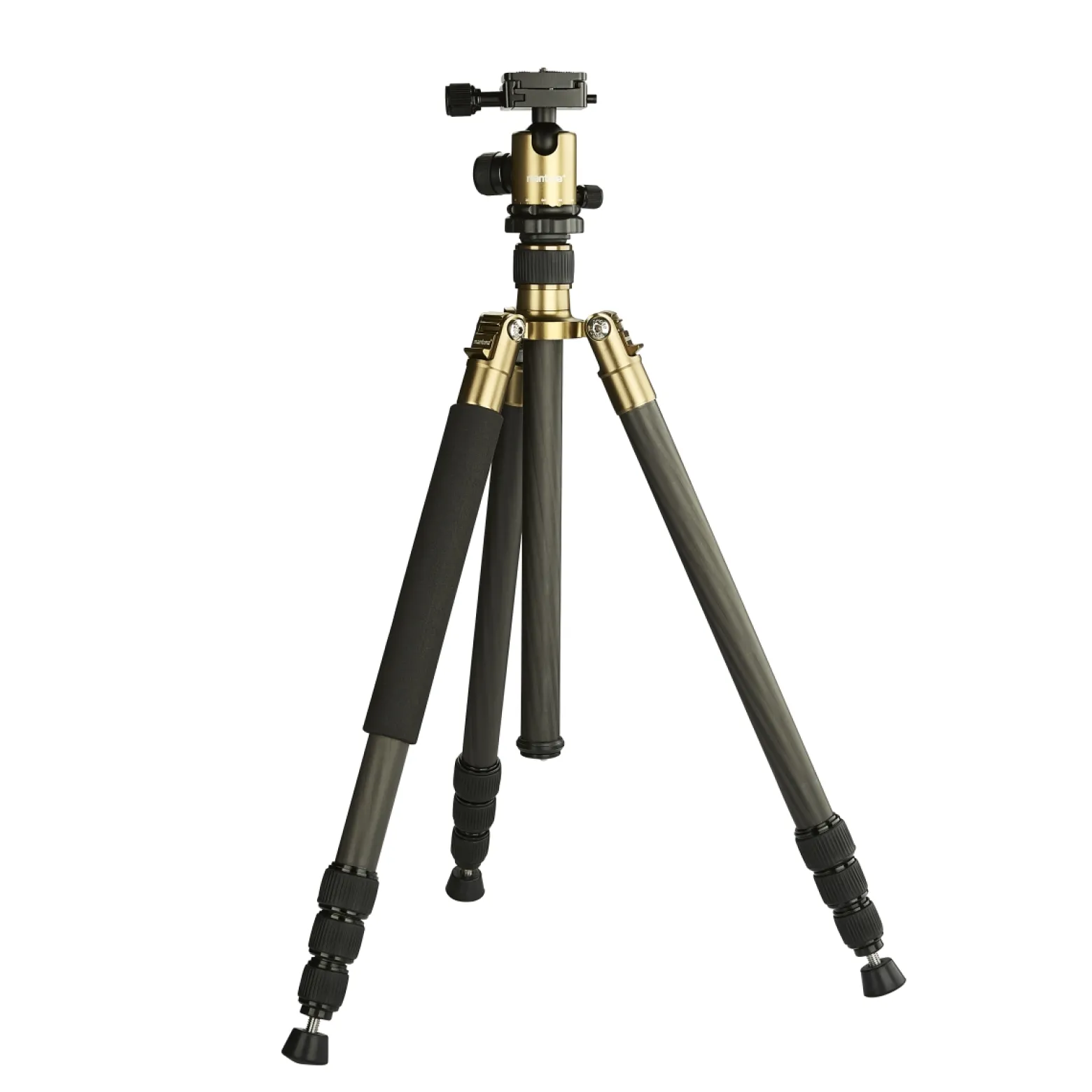 Mantona Titanium Carbon Stativ inkl. Kugelkopf und Stativtasche, Kamerastativ bis 170 cm, Fotostativ 180° Rotation für Makroaufnahmen, Dreibeinstativ mit Arca Swiss kompatiblem Schnellwechselsystem