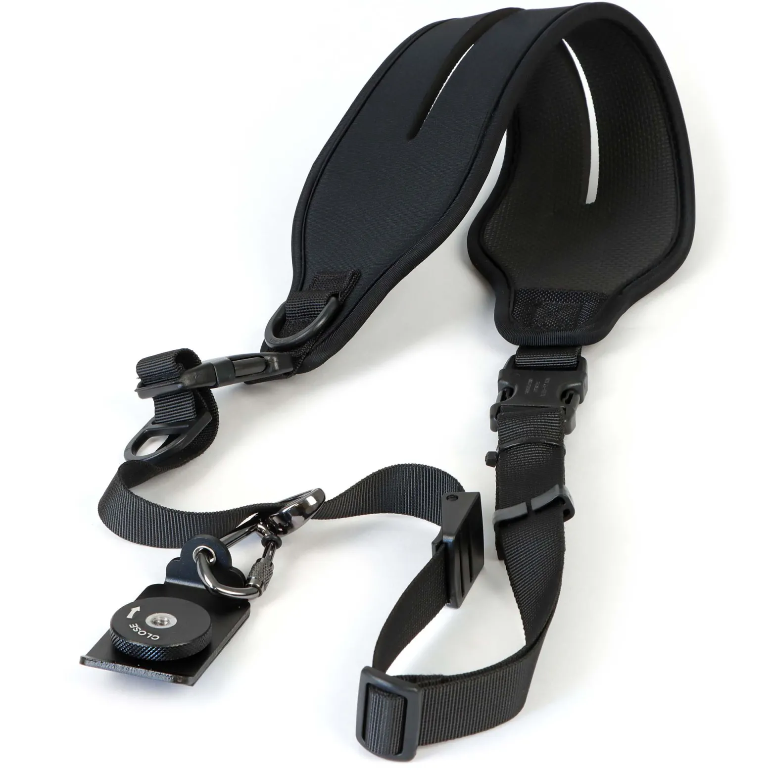 Mantona TWIN PADDY Quick Strap Kameragurt Länge verstellbar 112-163 cm, Tragegurt für Kameras max. Traglast 5 kg, Schultergurt mit 1/4 Zoll Standardgewinde