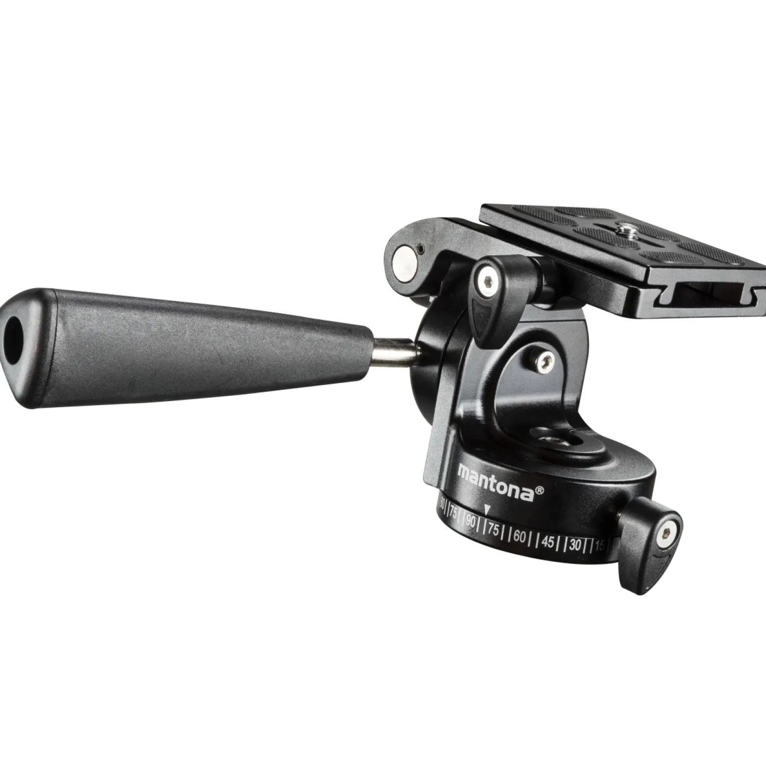 Mantona 3 Wege Neiger - 160 x 85 x 90 mm - max. Last 3 kg - 1/4" und 3/8" Anschluss - 3D Stativneiger inkl. Schnellwechselplatte - 3-Way-Pan für Fotografie und Videografie