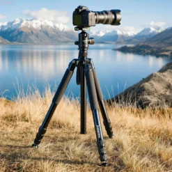 Mantona Wolverine L 284 + Onyx 8 Kugelkopf Set Fotostativ mit Stativkopf aus Aluminium mit Arca Swiss kompatibler Schnellwechselplatte