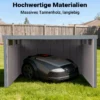 Mähroboter Holzgarage Flachdach Massivholz Unterstand Carport Grau 80x70x38cm