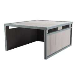 Mähroboter Holzgarage Flachdach Massivholz Unterstand Carport Grau 80x70x38cm
