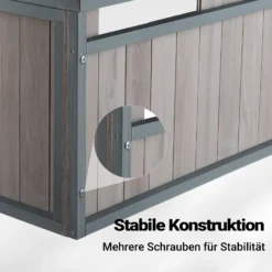 Mähroboter Holzgarage Flachdach Massivholz Unterstand Carport Grau 80x70x38cm