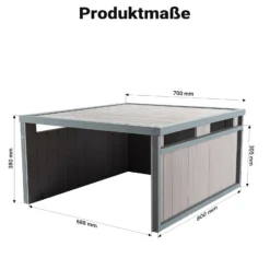 Mähroboter Holzgarage Flachdach Massivholz Unterstand Carport Grau 80x70x38cm
