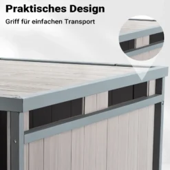 Mähroboter Holzgarage Flachdach Massivholz Unterstand Carport Grau 80x70x38cm
