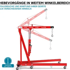 Motorheber Werkstattkran Getriebeheber Hebekran Ladekran klappbar Doppelpumpe 2000 kg Motorkran Schwerlastkran
