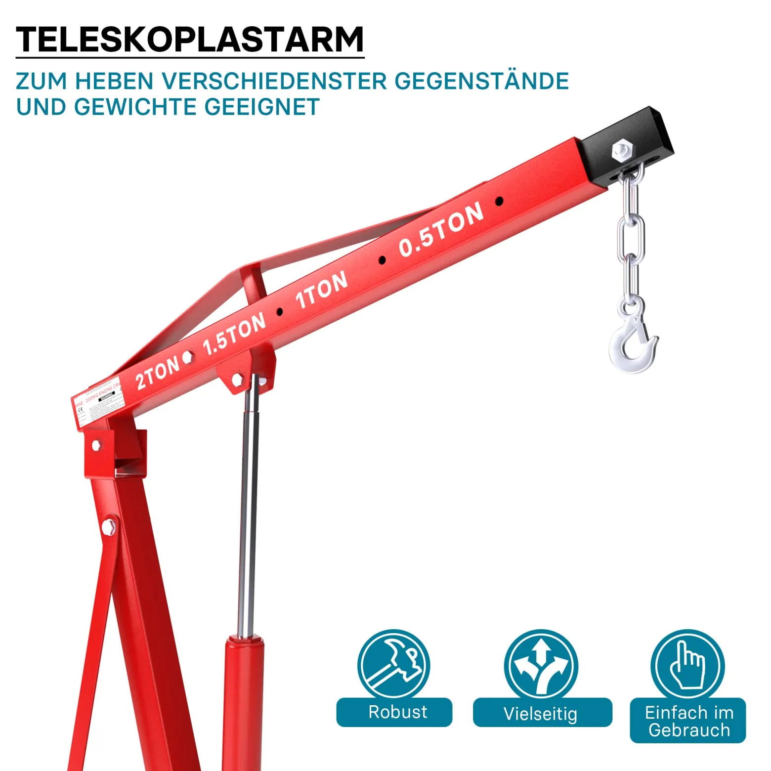 Motorheber Werkstattkran Getriebeheber Hebekran Ladekran klappbar Doppelpumpe 2000 kg Motorkran Schwerlastkran