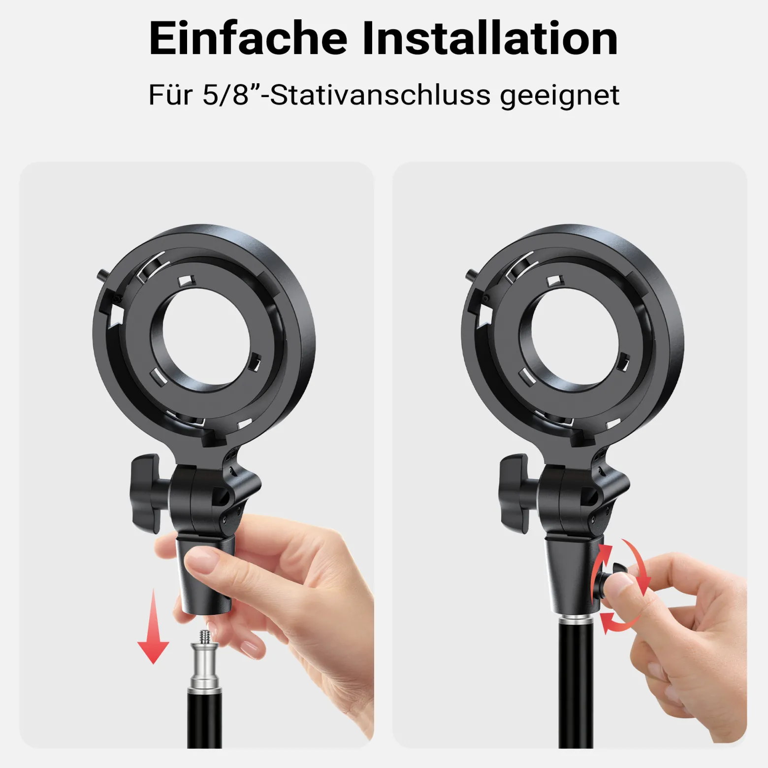 Multiblitz Mini Bowens auf Bowens Adapter für MB-PL Serie, geeignet für Stative mit 5/8 Zoll Spigot-Anschluss, Ideal bei Fotoshootings und Videoaufnahmen
