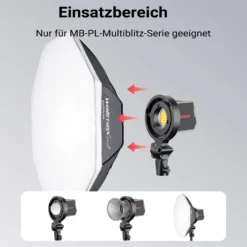 Multiblitz Mini Bowens auf Bowens Adapter für MB-PL Serie, geeignet für Stative mit 5/8 Zoll Spigot-Anschluss, Ideal bei Fotoshootings und Videoaufnahmen