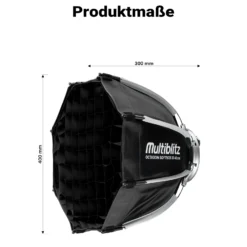 Multiblitz Octagon Softbox Ø 40 cm mit Mini Bowens Adapter inkl. Grid (Wabengitter) und Diffusor