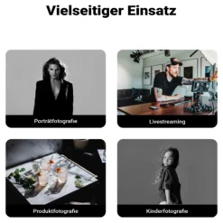 Multiblitz Octagon Softbox SF-65 Bowens mit Grid und Diffusoren, Lichtformer für Studioblitz und LED Dauerlicht, Lichtdiffusor für Porträtfotografie und Videobeleuchtung