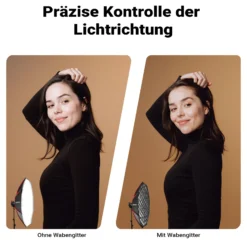 Multiblitz Octagon Softbox SF-120 Bowens mit Grid und Diffusoren, Lichtformer für Studioblitz und LED Dauerlicht, Lichtdiffusor für Porträtfotografie und Videobeleuchtung