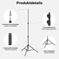 Multiblitz Set aus MB-PL LED 60B Fotolicht mit FT-8051 Lampenstativ