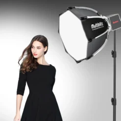 Multiblitz Set aus MB-PL LED 60B Fotolicht mit FT-8051 Lampenstativ und Octagon Softbox Ø 40 cm