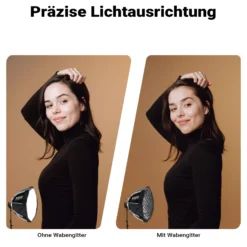 Multiblitz Set aus 2x LED 100B Fotolicht mit 2x FT-8051 Lampenstativ und 2x Octagon Softbox Ø 40 cm