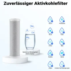 Naturewater CTO-10B Aktivkohle Block Filter 10 Zoll (254 mm) 5 µ Ersatz Wasserfilter, Umkehrosmose Filter, Ersatz Filterkartusche, Trinkwasserfilter