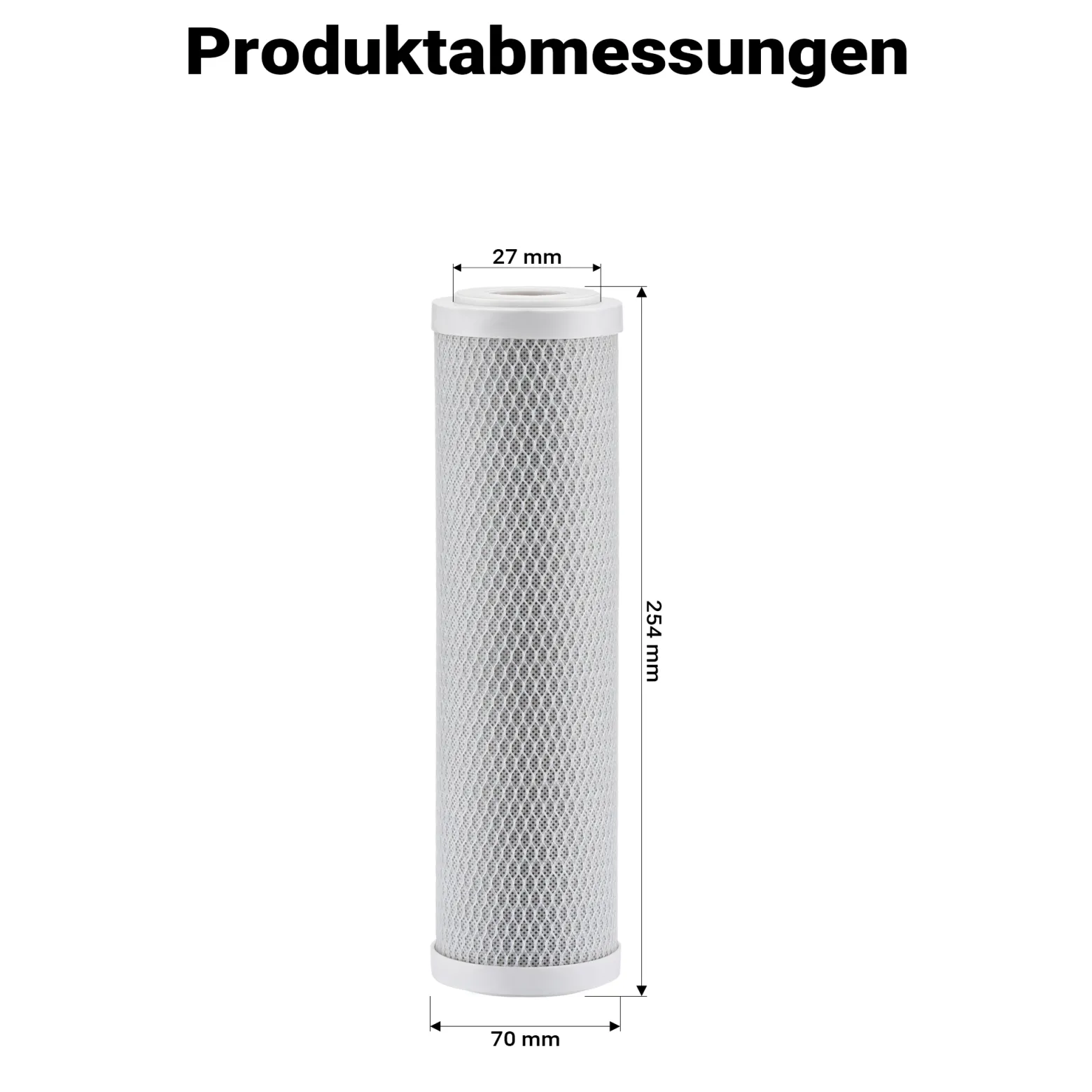 Naturewater CTO-10B Aktivkohle Block Filter 10 Zoll (254 mm) 5 µ Ersatz Wasserfilter, Umkehrosmose Filter, Ersatz Filterkartusche, Trinkwasserfilter