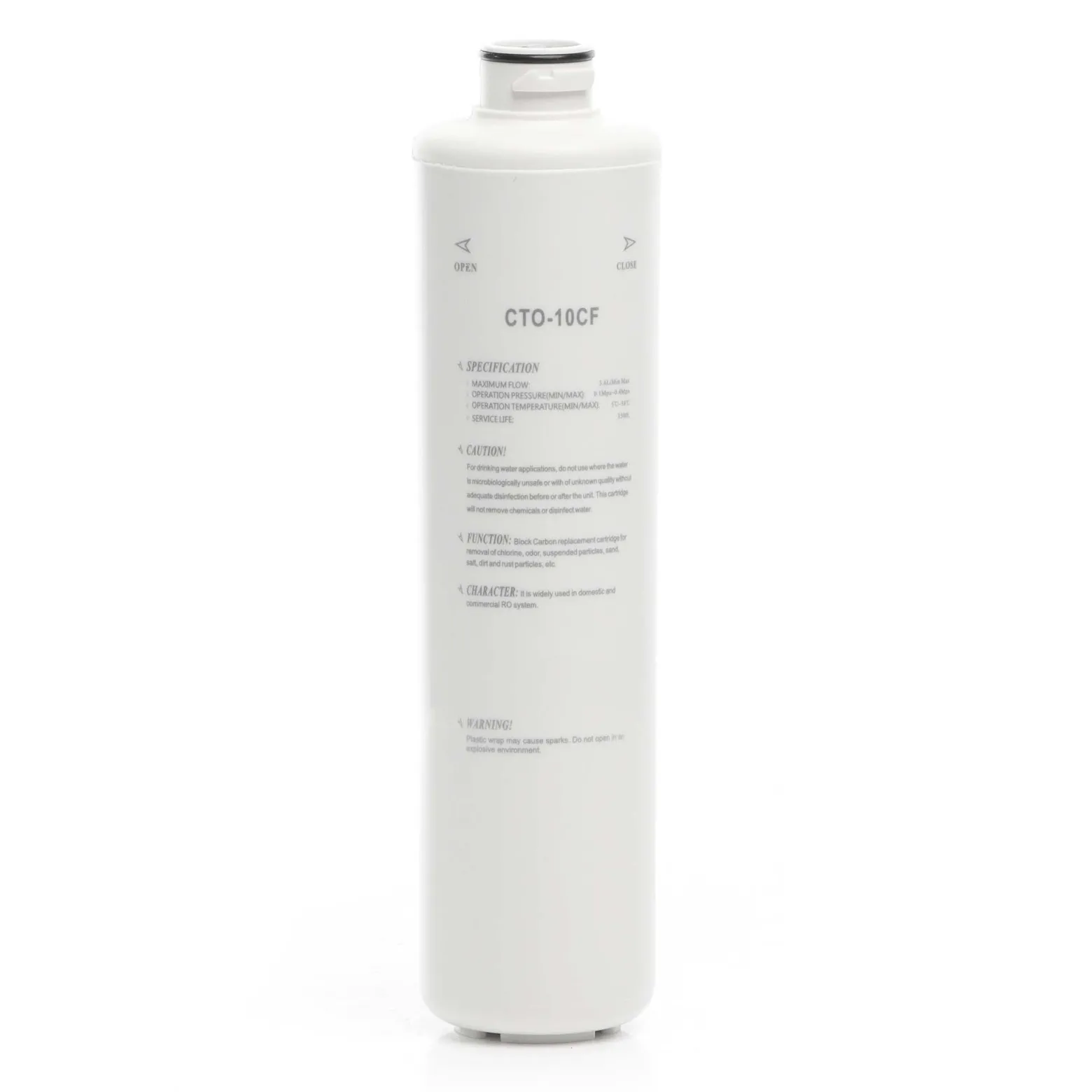 Naturewater CTO-10CF Aktivkohle Block Filter 10 Zoll (254 mm) 5 µ Ersatz Wasserfilter, Umkehrosmose Filter, Ersatz Filterkartusche, Trinkwasserfilter