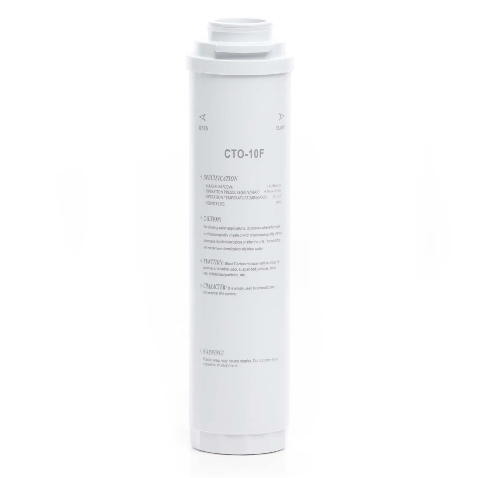 Naturewater CTO-10F Aktivkohle Block Filter 10 Zoll (254 mm) 5 µ Ersatz Wasserfilter, Umkehrosmose Filter, Ersatz Filterkartusche, Trinkwasserfilter