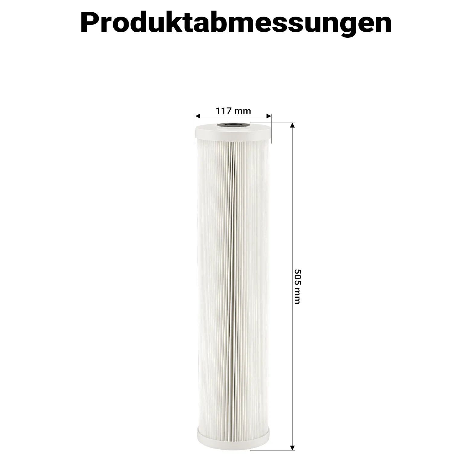 Naturewater Faltenfilterpatrone 20‘‘, Wasserfilter Kartusche für Wasseraufbereiter, Wasserfiltration für Trinkwasser, Wasser zuhause filtern