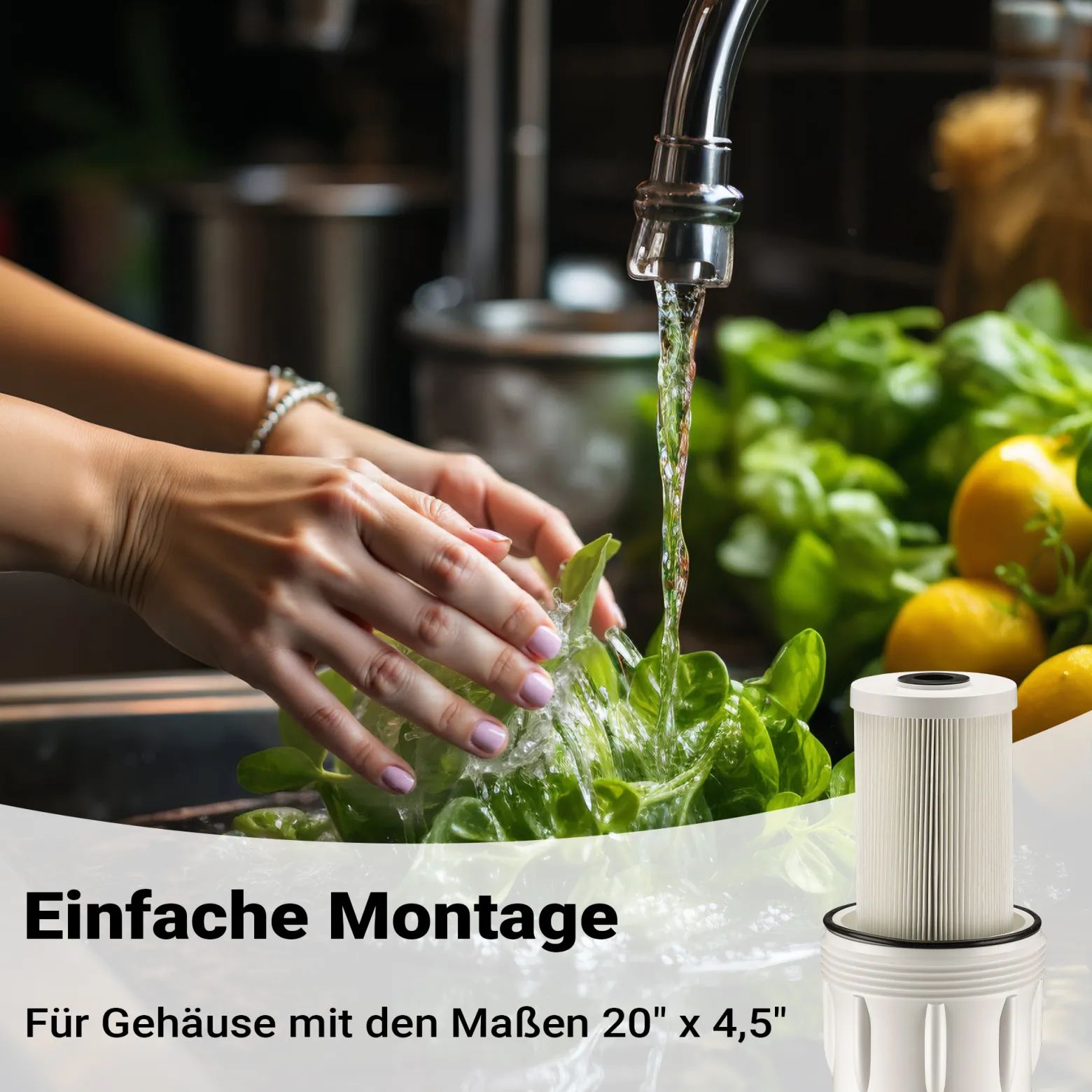 Naturewater Faltenfilterpatrone 20‘‘, Wasserfilter Kartusche für Wasseraufbereiter, Wasserfiltration für Trinkwasser, Wasser zuhause filtern