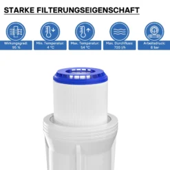 Naturewater GAC-10 Aktivkohlegranulat Filter 10 Zoll (254 mm) 5 µ Ersatz Wasserfilter zur Schnellmontage, Ersatz Filterkartusche, Hauswasserfilter