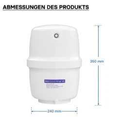 Naturewater 3 G Wassertank (11,35 L) für Umkehrosmose Wasser, Container lebensmittelecht, Vorratsbehälter mit Membran aus Butylkautschuk