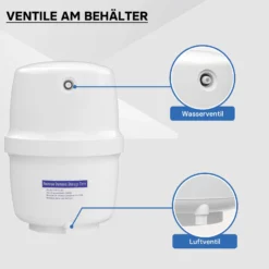Naturewater 3 G Wassertank (11,35 L) für Umkehrosmose Wasser, Container lebensmittelecht, Vorratsbehälter mit Membran aus Butylkautschuk
