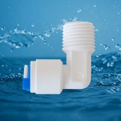 Naturewater 90° Jaco Fitting für Schlauch 6,35 mm (1/4") und mit 13,12 mm (1/4") AG, für Trinkwasser Ultrafiltration Mikrofilter Umkehrosmose (RO)