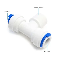Naturewater Jaco T Fitting für Schlauch mit 2x 6,5 mm Anschluss und 12,91 mm Außengewinde (1/4