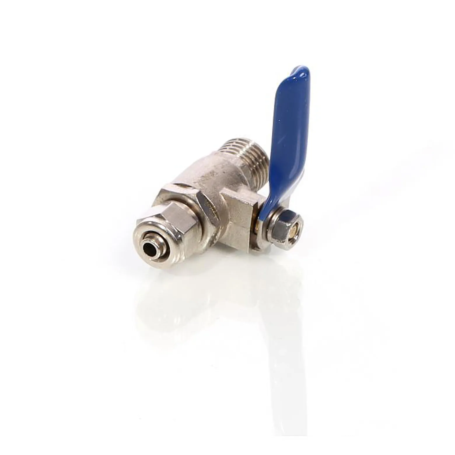 Naturewater Kugelventil mit Jaco Fitting, 6,35 mm (1/4") AG und Schlauchanschluss, Ventil für Umkehrosmose, für Trinkwasser, Umkehrosmose (RO)
