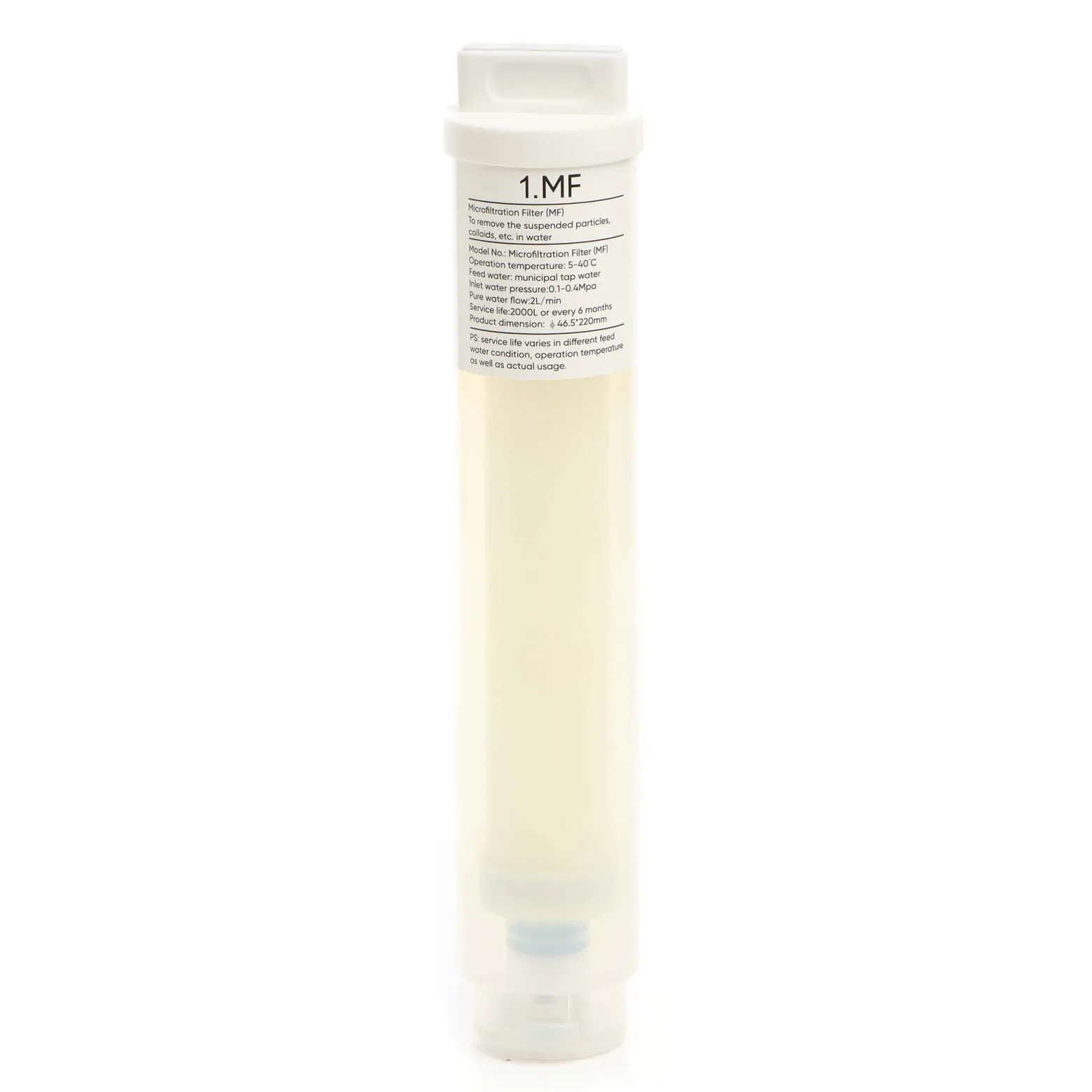 Naturewater MF-UF01 2 l/min Mikrofilter zur Wasseraufbereitung, Filterkartusche für Wasserfilter entfernt u.a. organische Stoffe, Trinkwasser Filter
