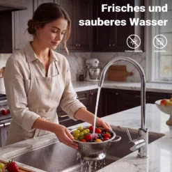 Naturewater 6,35 mm (1/4") Wasserhahn Design II D-13, Wasserhahn Armatur für Umkehrosmose und Wasserfilteranlagen, Küchenarmatur 360° schwenkbar