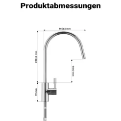 Naturewater 6,35 mm (1/4") Wasserhahn Design II D-13, Wasserhahn Armatur für Umkehrosmose und Wasserfilteranlagen, Küchenarmatur 360° schwenkbar