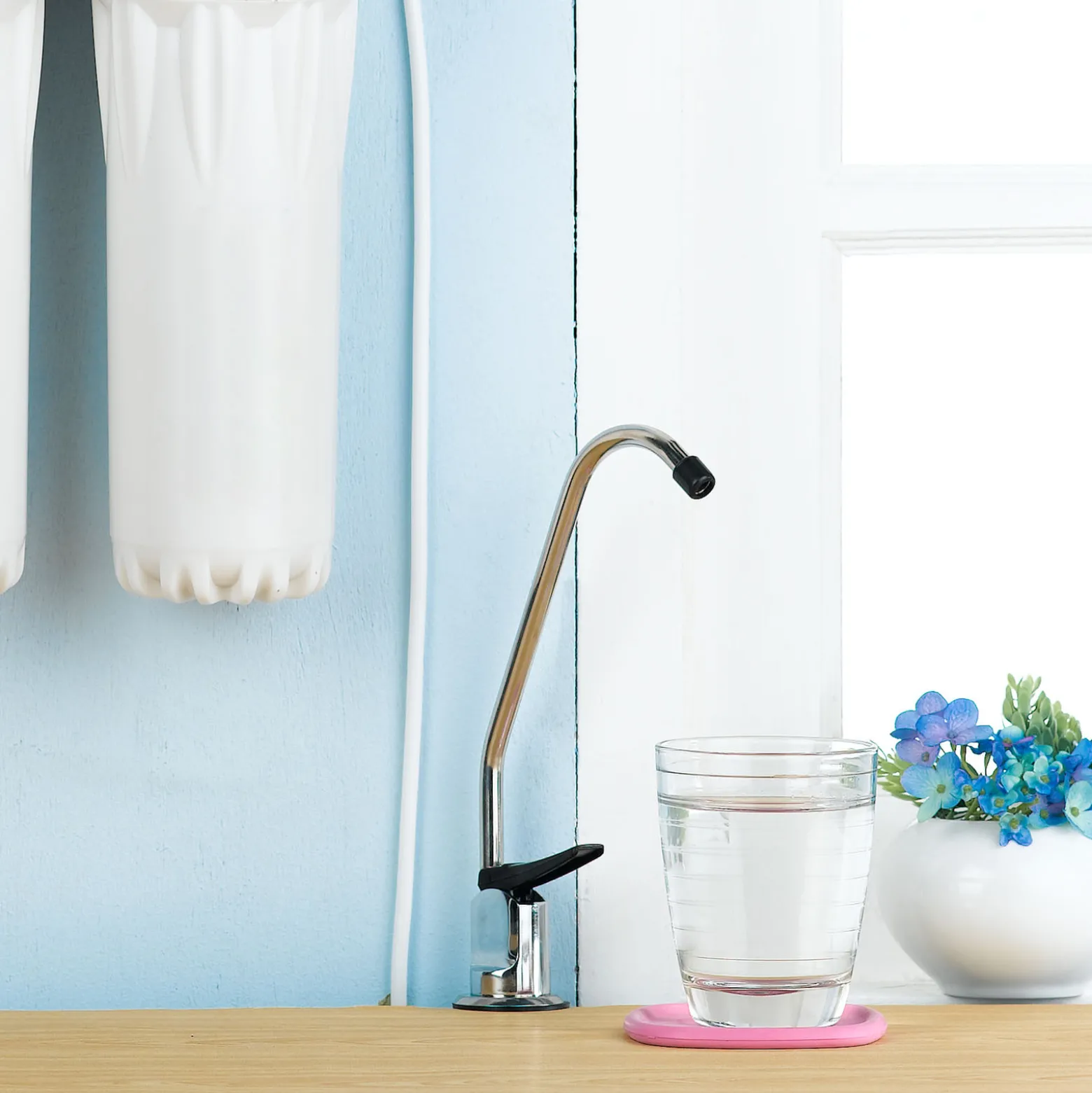 Naturewater 6,35 mm (1/4") Wasserhahn Tipper D-01, Wasserhahn Armatur für Umkehrosmose und Wasserfilteranlagen, Küchenarmatur 360° schwenkbar