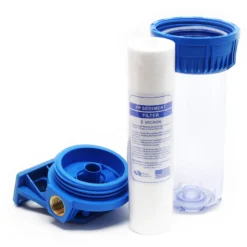 Naturewater NW-BR10A 1 Stufen Wasserfilter, 5 µ, 32,89 mm (1") Filtereinsatz, Ø60 mm PP Kartusche, Filter Wandhalterung, Filterschlüssel, Sedimentfilter