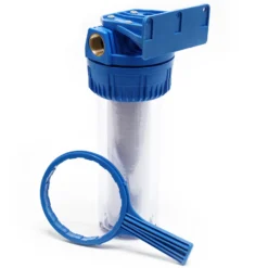 Naturewater NW-BR10A 1 Stufen Wasserfilter, 5 µ, 20,67 mm (1/2") Filtereinsatz, Ø60 mm PP Kartusche, Filter Wandhalterung, Filterschlüssel, Sedimentfilter
