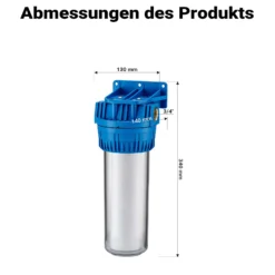 Naturewater NW-BR10A 1 Stufen Wasserfilter, 5 µ, 26,16 mm (3/4") Filtereinsatz, Ø60 mm PP Kartusche, Filter Wandhalterung, Filterschlüssel, Sedimentfilter