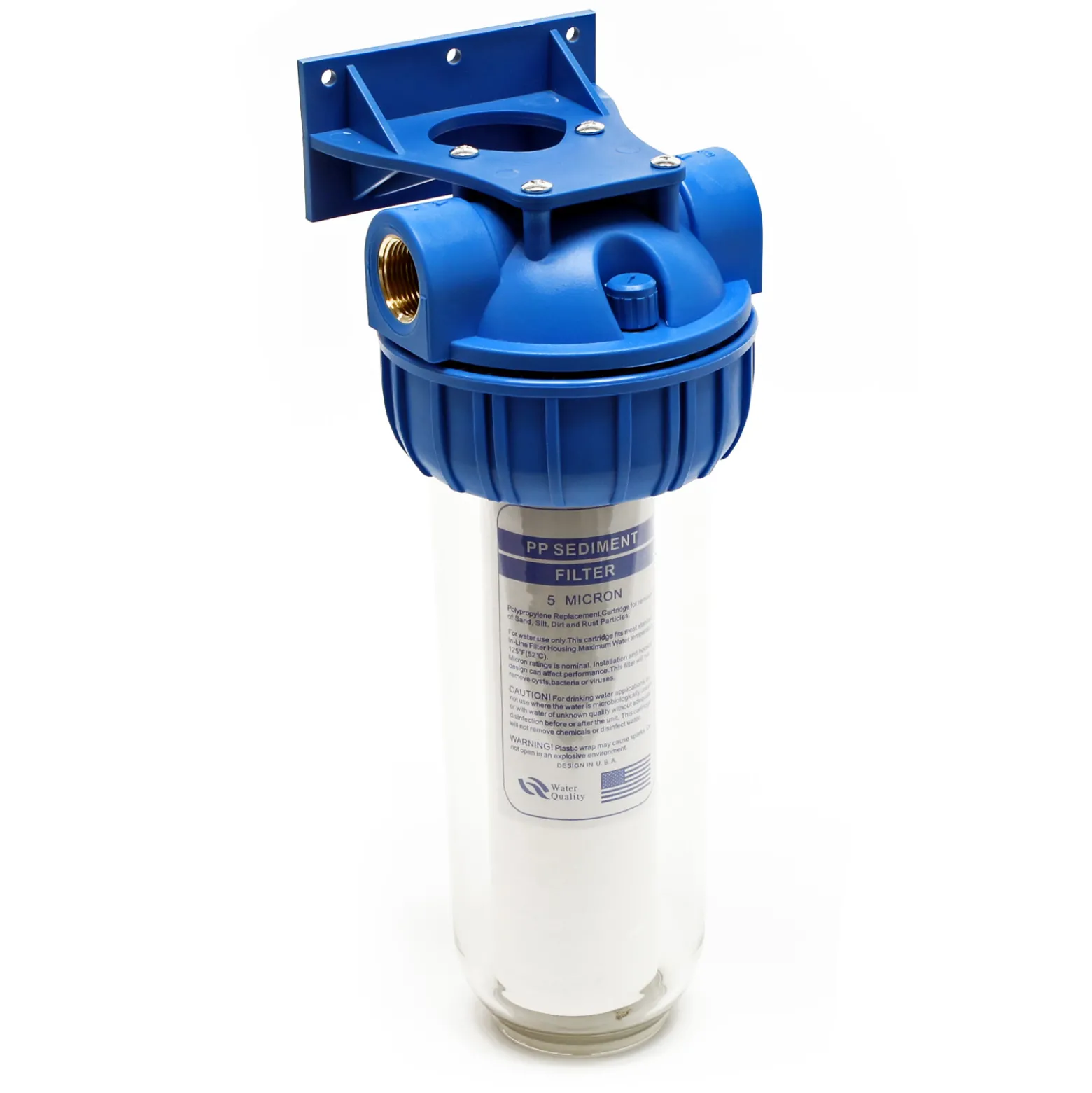 Naturewater NW-BR10B-S 1 Stufen Wasserfilter, 5 µ, 32,89 mm (1") Filtereinsatz, Ø60 mm PP Kartusche, Filter Wandhalterung, Filterschlüssel, Sedimentfilter