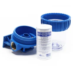 Naturewater NW-BR5B 1 Stufen Wasserfilter, 5 µ, 20,67 mm (1/2") Filtereinsatz, Ø60 mm PP Kartusche, Filter Wandhalterung, Filterschlüssel, Sedimentfilter
