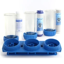 Naturewater NW-BR10B4 3 Stufen Wasserfilter, 5 µ, 32,89 mm (1"), Ø60 mm PP Kartusche, Filter Wandhalterung, Filterschlüssel, Sedimentfilter Aktivkohleblock Aktivkohlegranulat