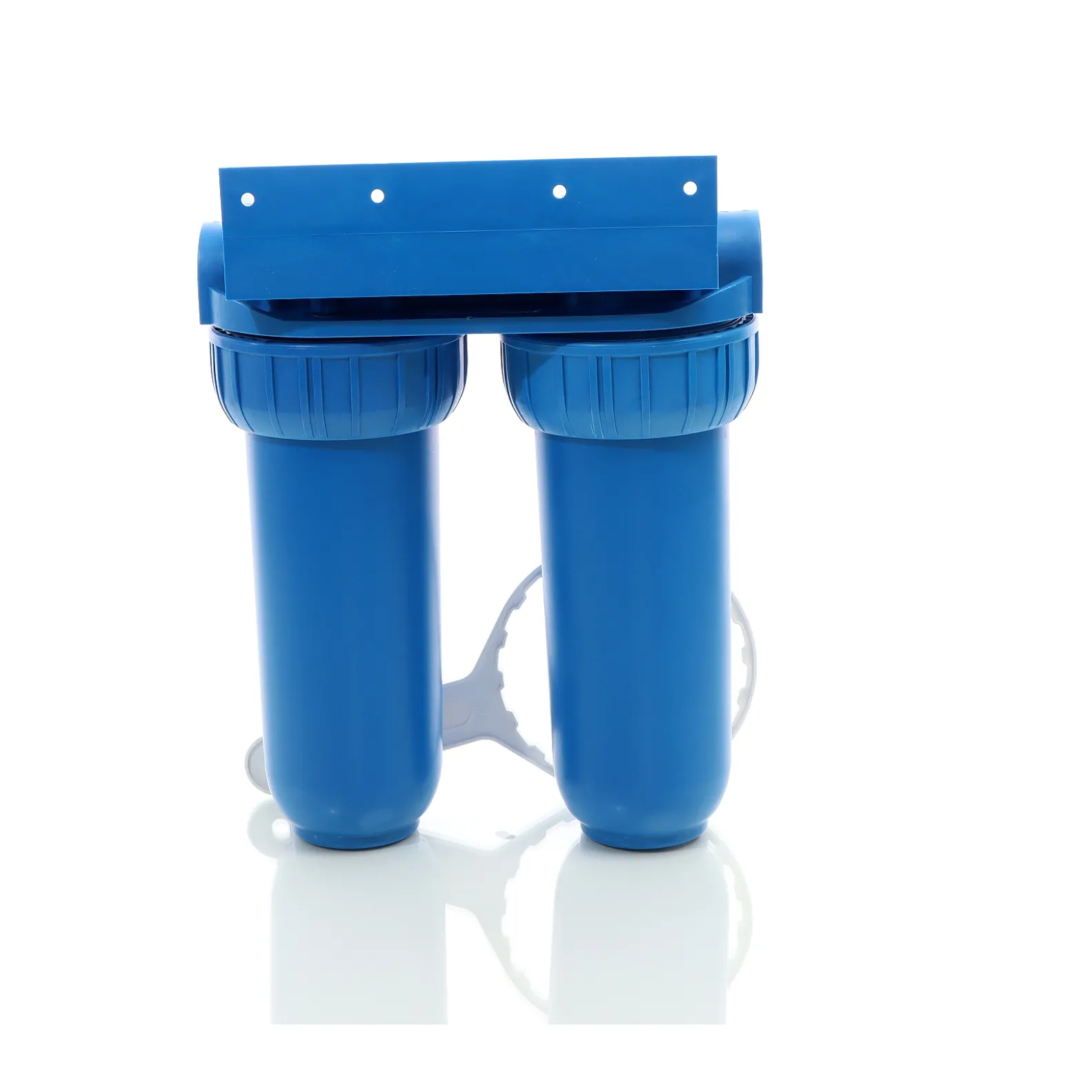 Naturewater NW-BR10B2 2 Stufen Wasserfilter Doppelfilter, 5 µ, 20,67 mm (1/2"), Ø62 mm PP Kartusche, Filter Wandhalterung, Filterschlüssel, Sedimentfilter Aktivkohleblock