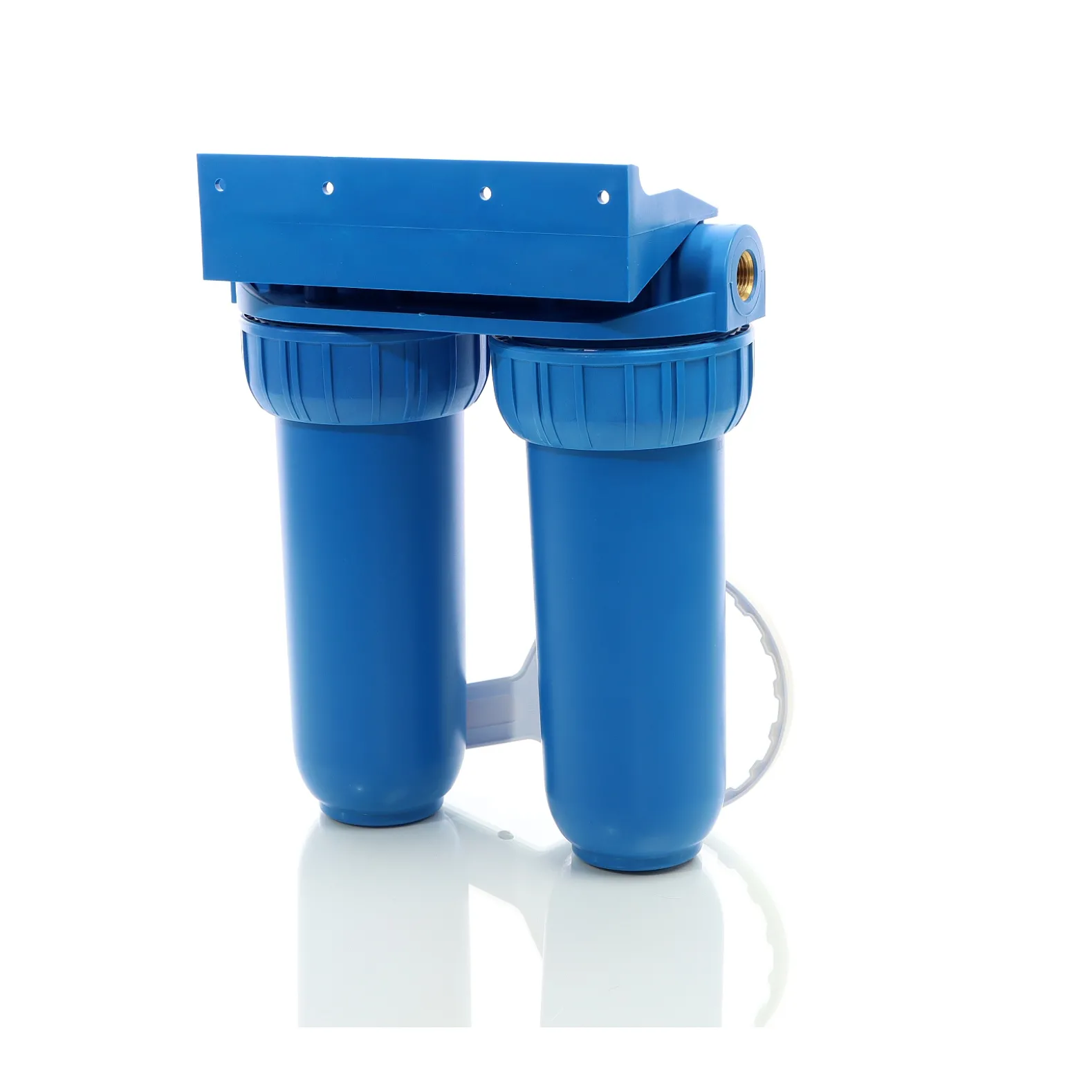 Naturewater NW-BR10B2 2 Stufen Wasserfilter Doppelfilter, 5 µ, 20,67 mm (1/2"), Ø62 mm PP Kartusche, Filter Wandhalterung, Filterschlüssel, Sedimentfilter Aktivkohleblock