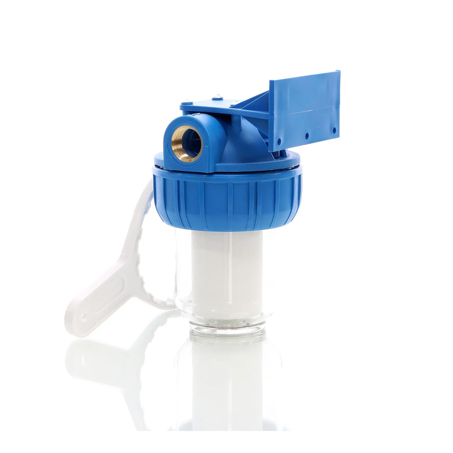 Naturewater NW-BR5B 1 Stufen Wasserfilter, 5 µ, 26,16 mm (3/4") Filtereinsatz, Ø60 mm PP Kartusche, Filter Wandhalterung, Filterschlüssel, Sedimentfilter